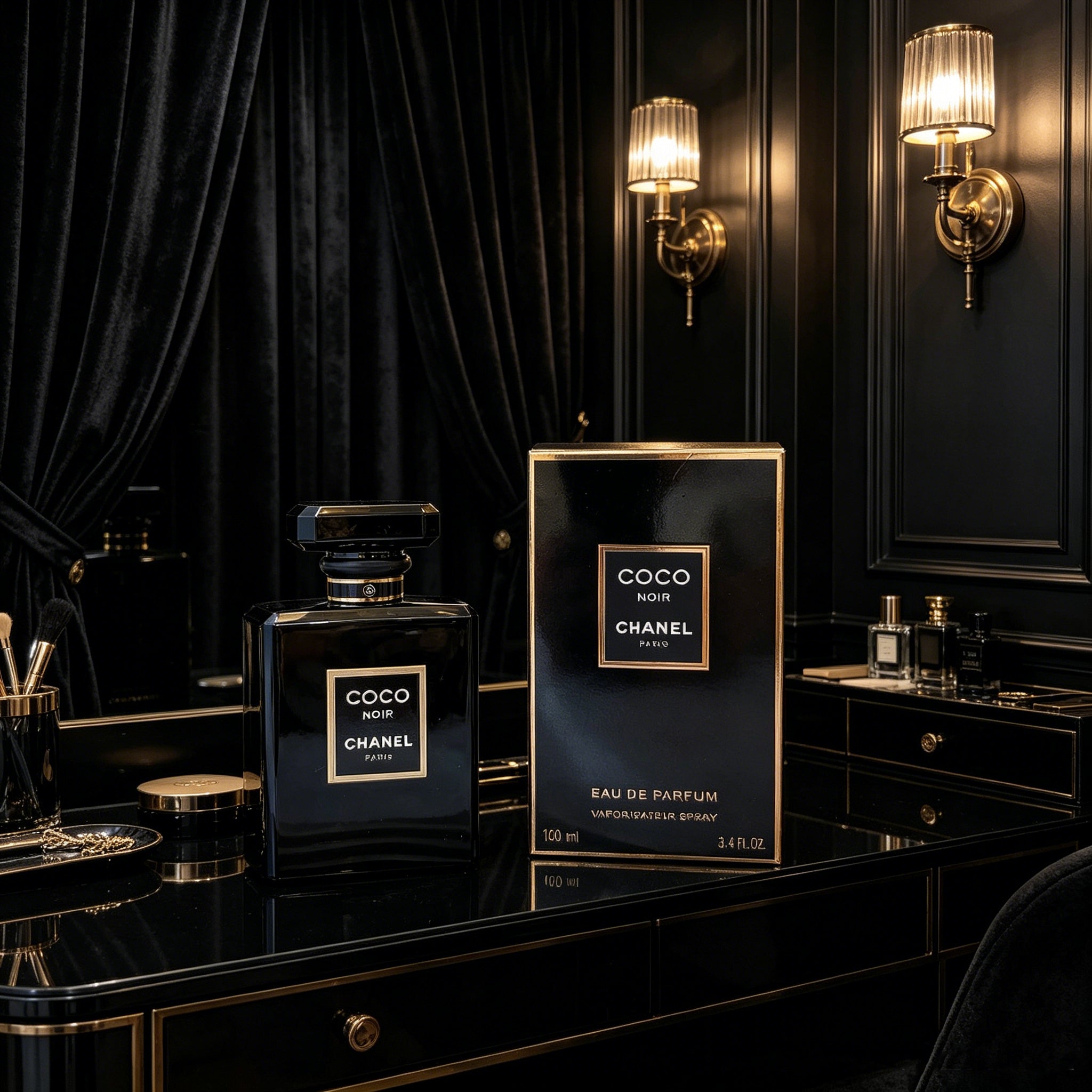 Authentic Chanel Coco Noir Eau de Parfum for Women, Timeless Dark Woody Floral Luxury Perfume, Original Full Gift Box, Premium Gift for Anniversary Birthday Wedding