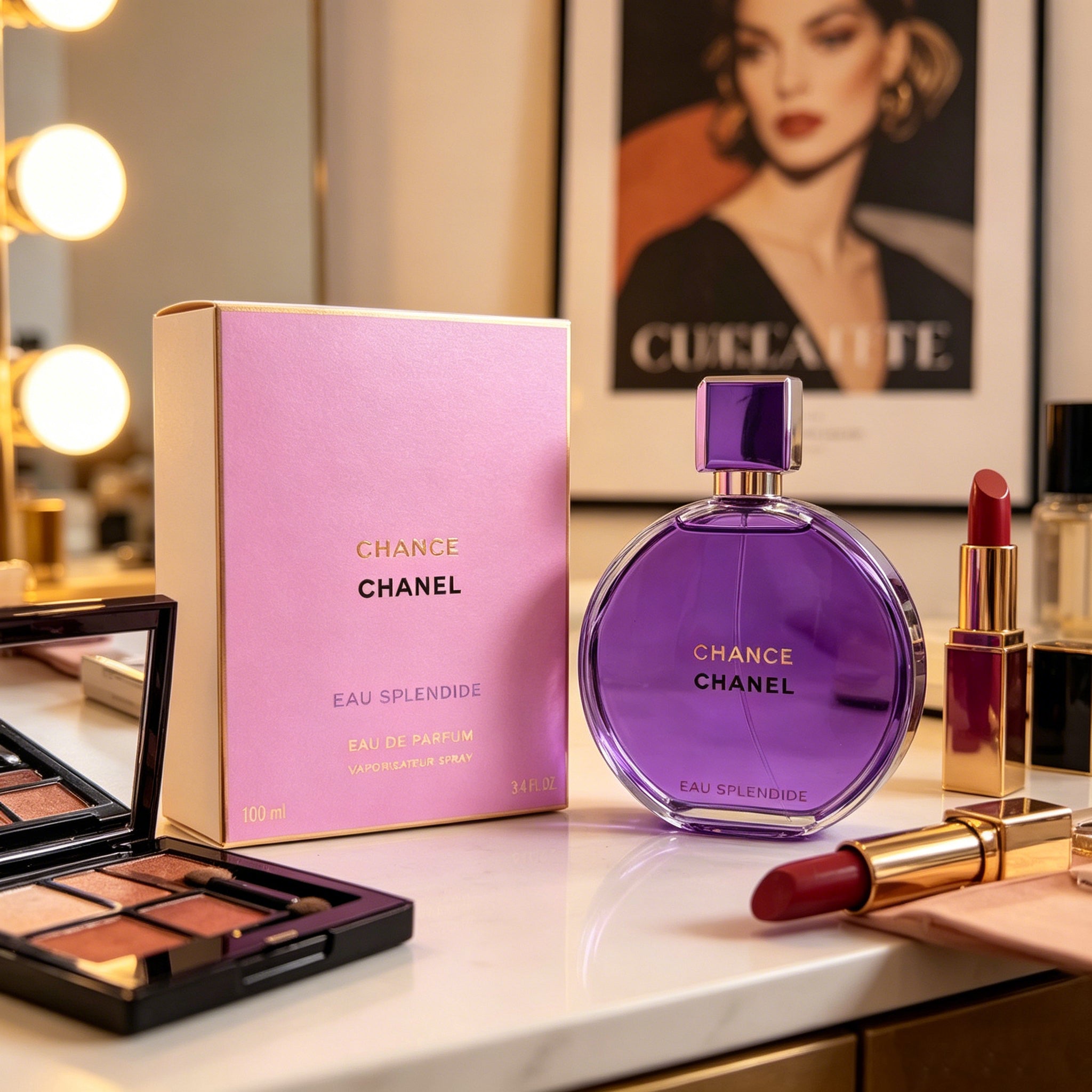 Authentic Chanel Chance Eau Vive Eau de Toilette For Women, Bright Juicy Red Fruity Citrus Luxury Perfume, Original Purple Gift Box, Long Lasting Energetic Scent Gift For Birthday Valentine Wedding
