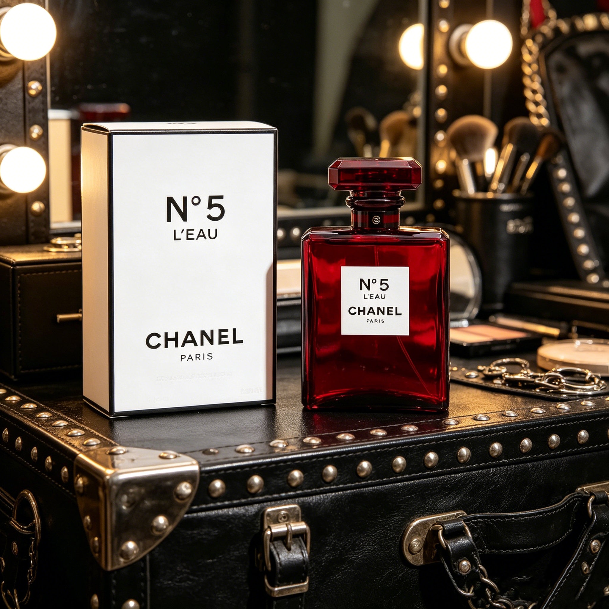 Authentic Chanel N°5 L'Eau Rouge Eau de Toilette For Women, Fresh Bright Citrus Floral Luxury Perfume, Original Gift Box, Long Lasting Scent Gift For Birthday Valentine Wedding