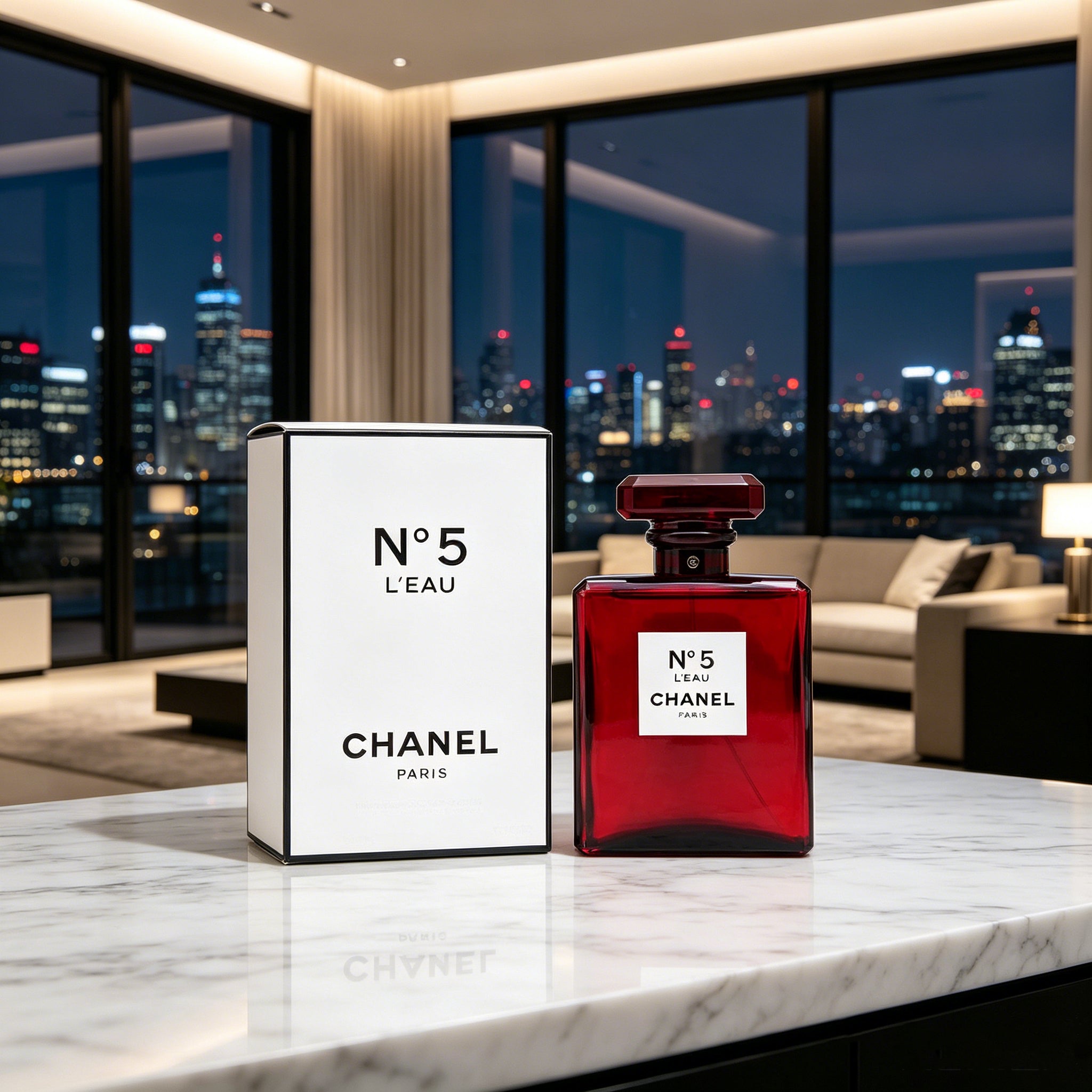 Authentic Chanel N°5 L'Eau Rouge Eau de Toilette For Women, Fresh Bright Citrus Floral Luxury Perfume, Original Gift Box, Long Lasting Scent Gift For Birthday Valentine Wedding
