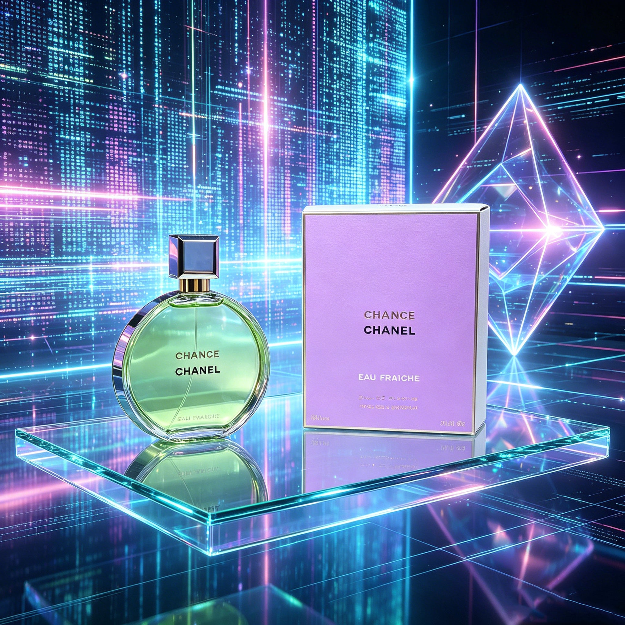 Authentic Chanel Chance Eau Fraîche Eau de Toilette For Women, Fresh Citrus Green Fruity Luxury Perfume, Original Purple Gift Box, Long Lasting Light Scent Gift For Birthday Valentine Wedding
