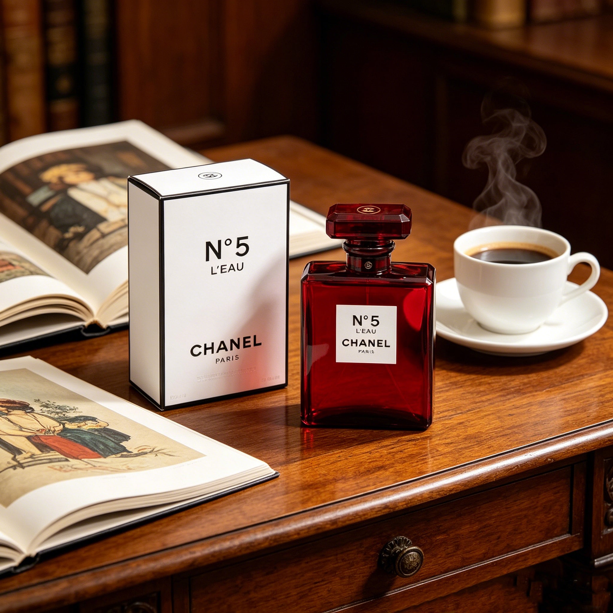 Authentic Chanel N°5 L'Eau Rouge Eau de Toilette For Women, Fresh Bright Citrus Floral Luxury Perfume, Original Gift Box, Long Lasting Scent Gift For Birthday Valentine Wedding