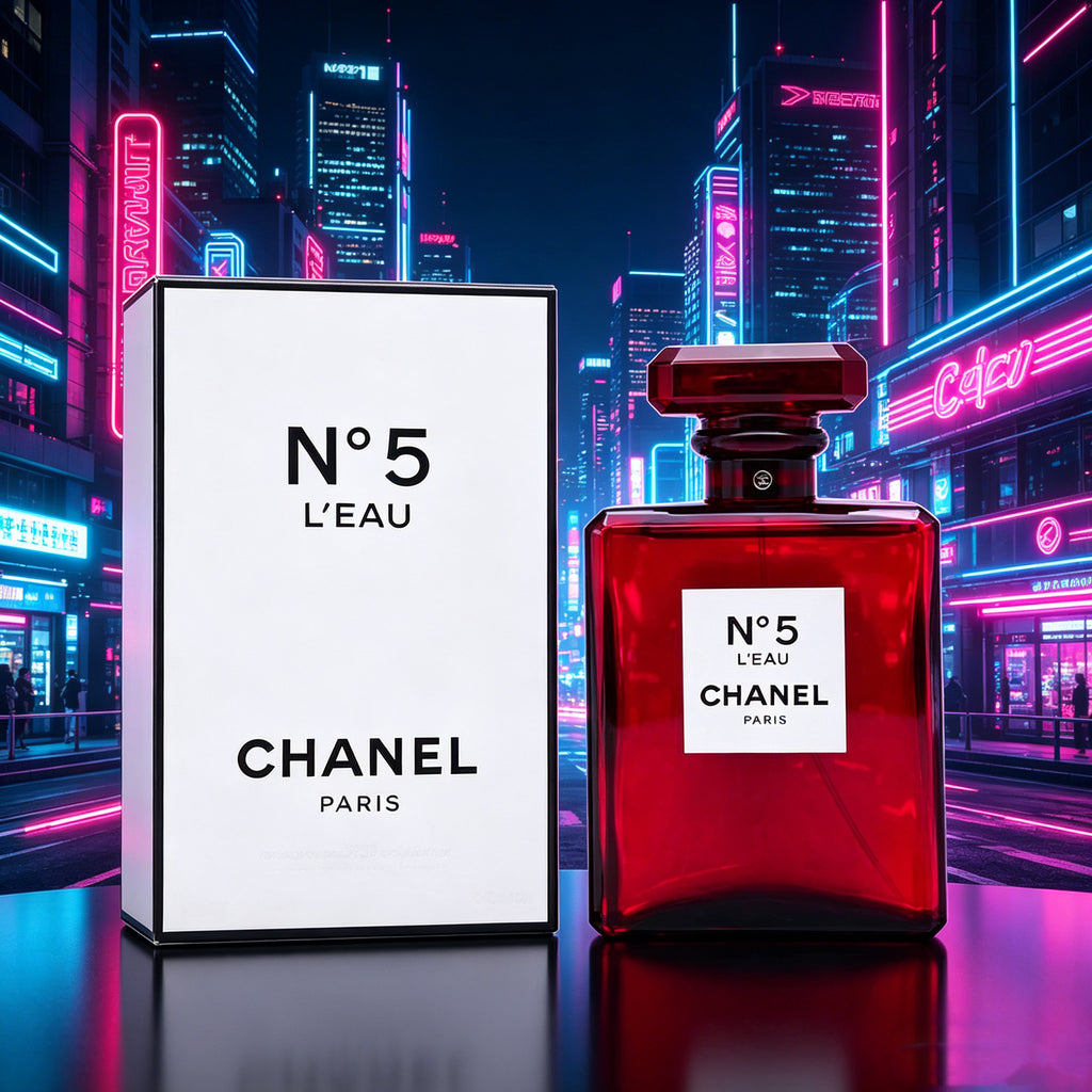 Authentic Chanel N°5 L'Eau Rouge Eau de Toilette For Women, Fresh Bright Citrus Floral Luxury Perfume, Original Gift Box, Long Lasting Scent Gift For Birthday Valentine Wedding