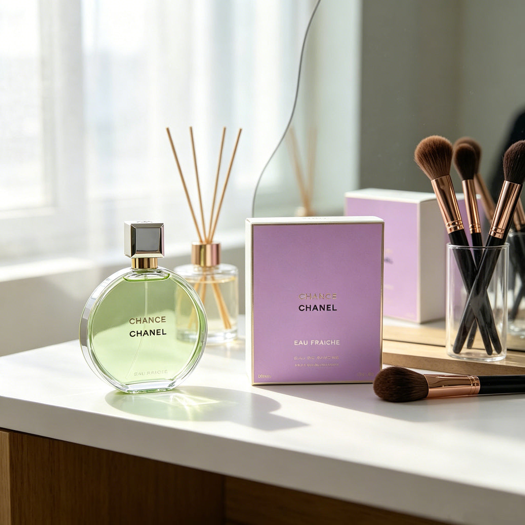 Authentic Chanel Chance Eau Fraîche Eau de Toilette For Women, Fresh Citrus Green Fruity Luxury Perfume, Original Purple Gift Box, Long Lasting Light Scent Gift For Birthday Valentine Wedding