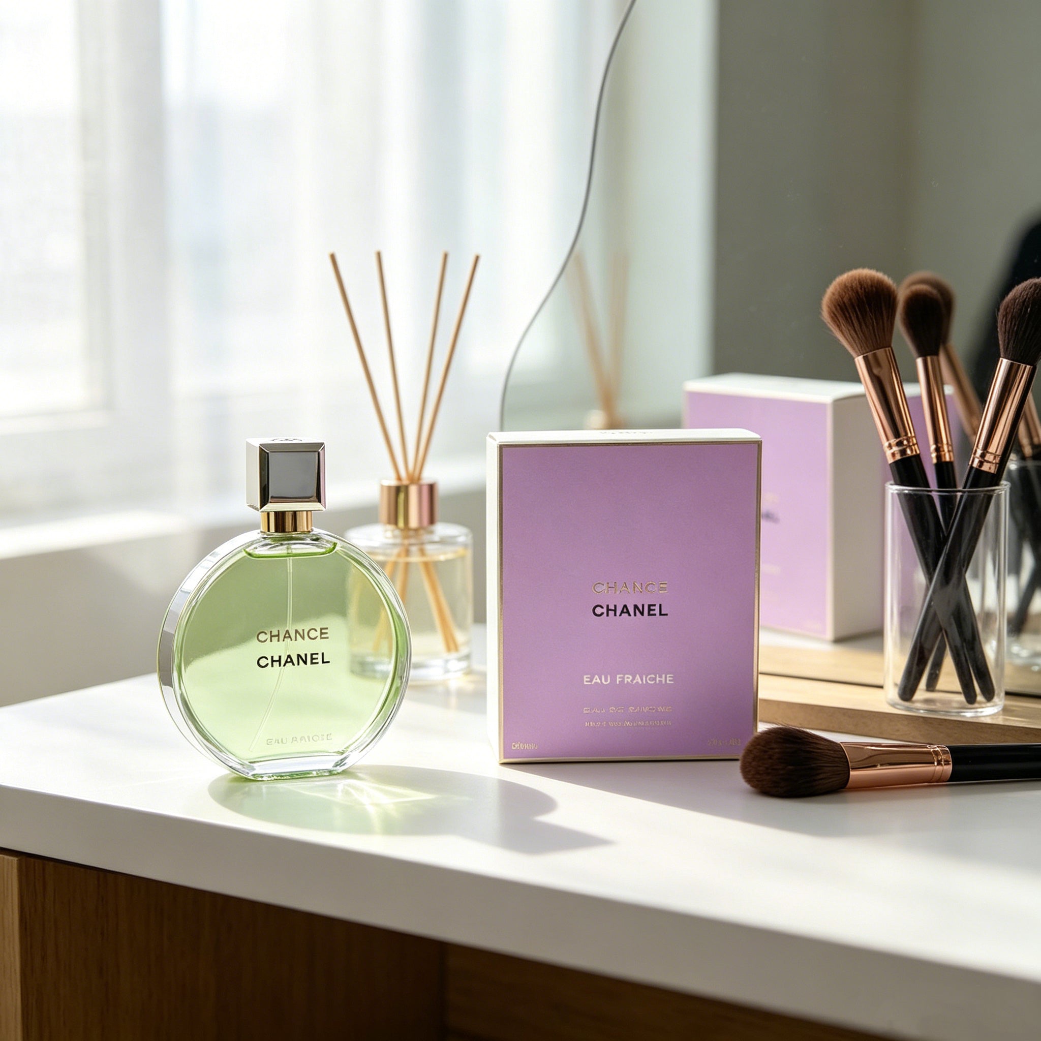 Authentic Chanel Chance Eau Fraîche Eau de Toilette For Women, Fresh Citrus Green Fruity Luxury Perfume, Original Purple Gift Box, Long Lasting Light Scent Gift For Birthday Valentine Wedding